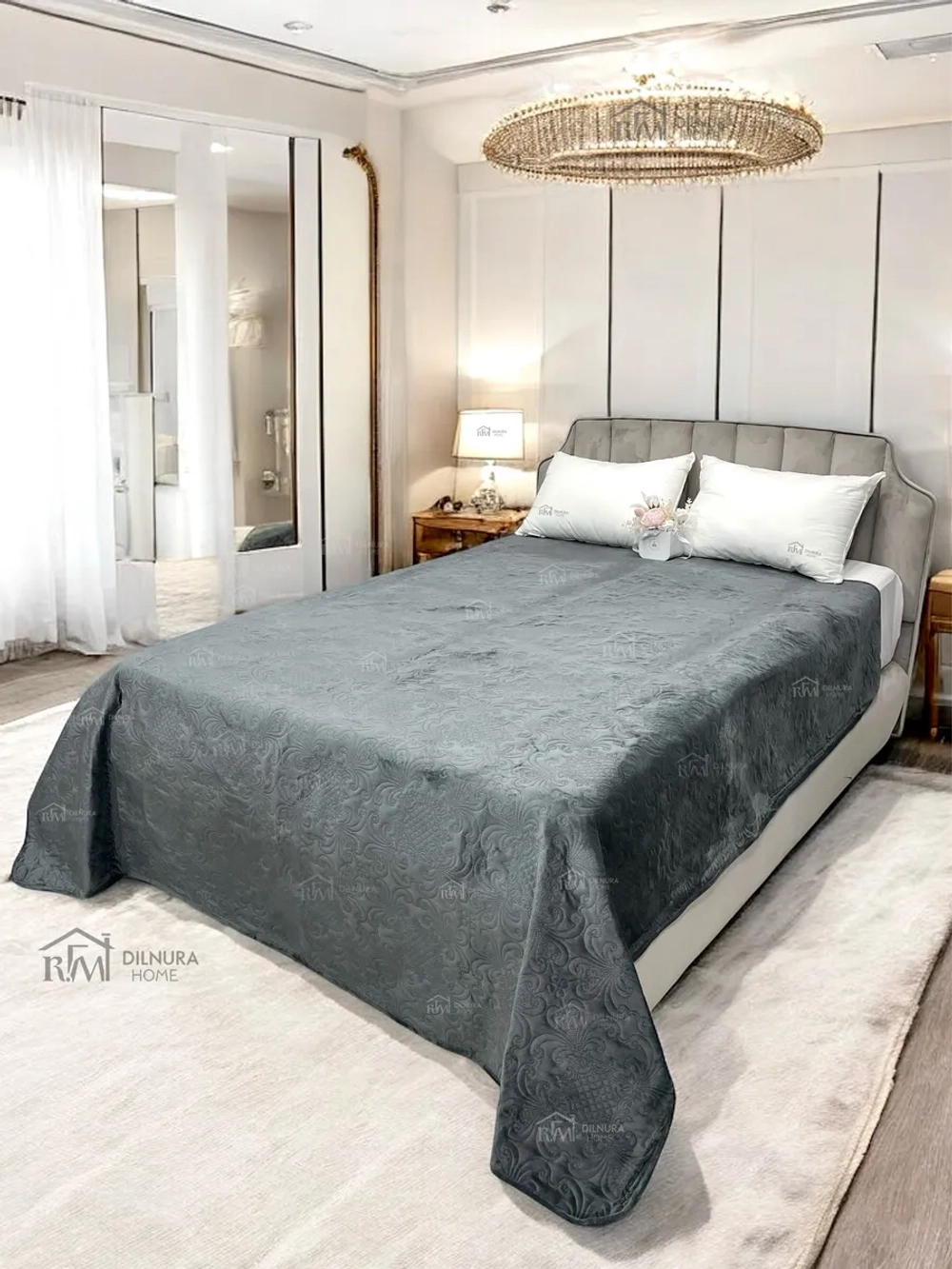 Покрывало 220х240 стеганое для кровати и дивана