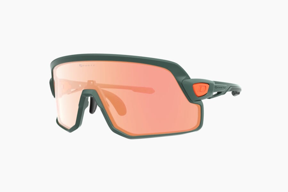 Спортивные очки с диоптриями Demetz B-Suit / Matte Green / Dark Green Matte V. Grey Photochromic Mirror Orange Cat.1 to 3