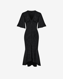 Платье миди из вискозы со струящимися рукавами