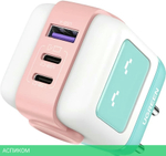 Сетевое зарядное устройство Ugreen CD361 Pink/Blue (35855)