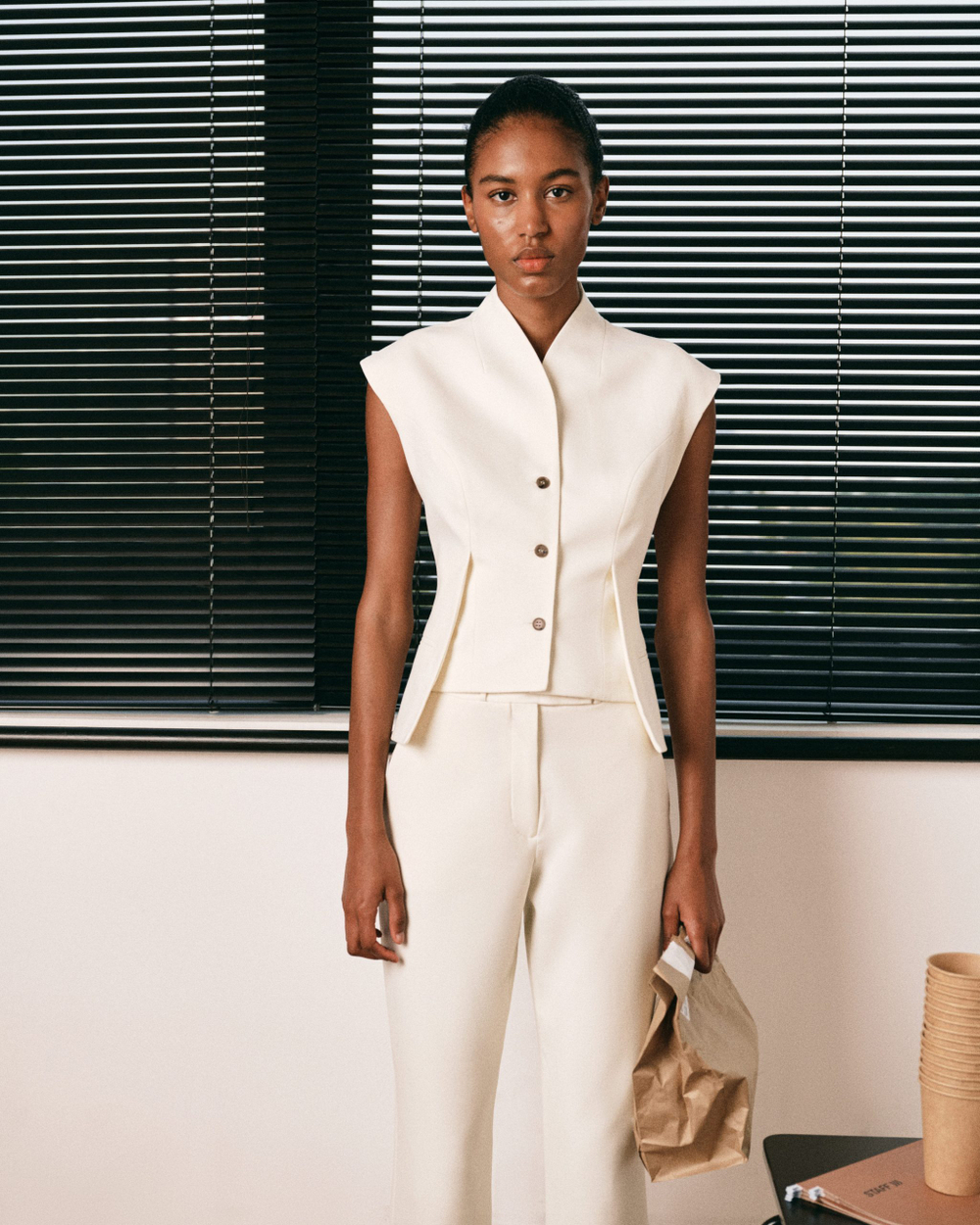 Брюки Шерстяные цвета слоновой