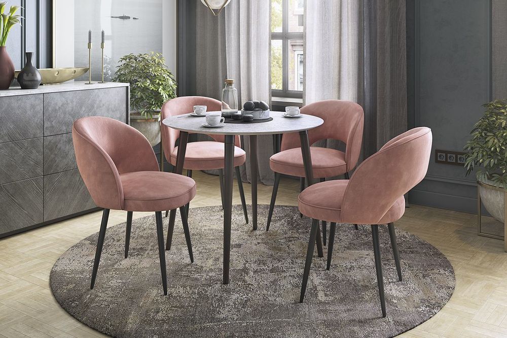 Стул Моли,роза (велюр) ноги черный, Мебельсон