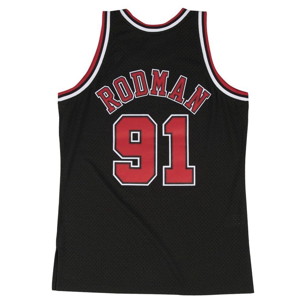 Баскетбольная мужская джерси Mitchell & Ness NBA Swingman Jerseys Chicago Bulls - Dennis Rodman #91 Баскетбольная мужская джерси Mitchell & Ness NBA Swingman Jerseys Chicago Bulls - Dennis Rodman #91