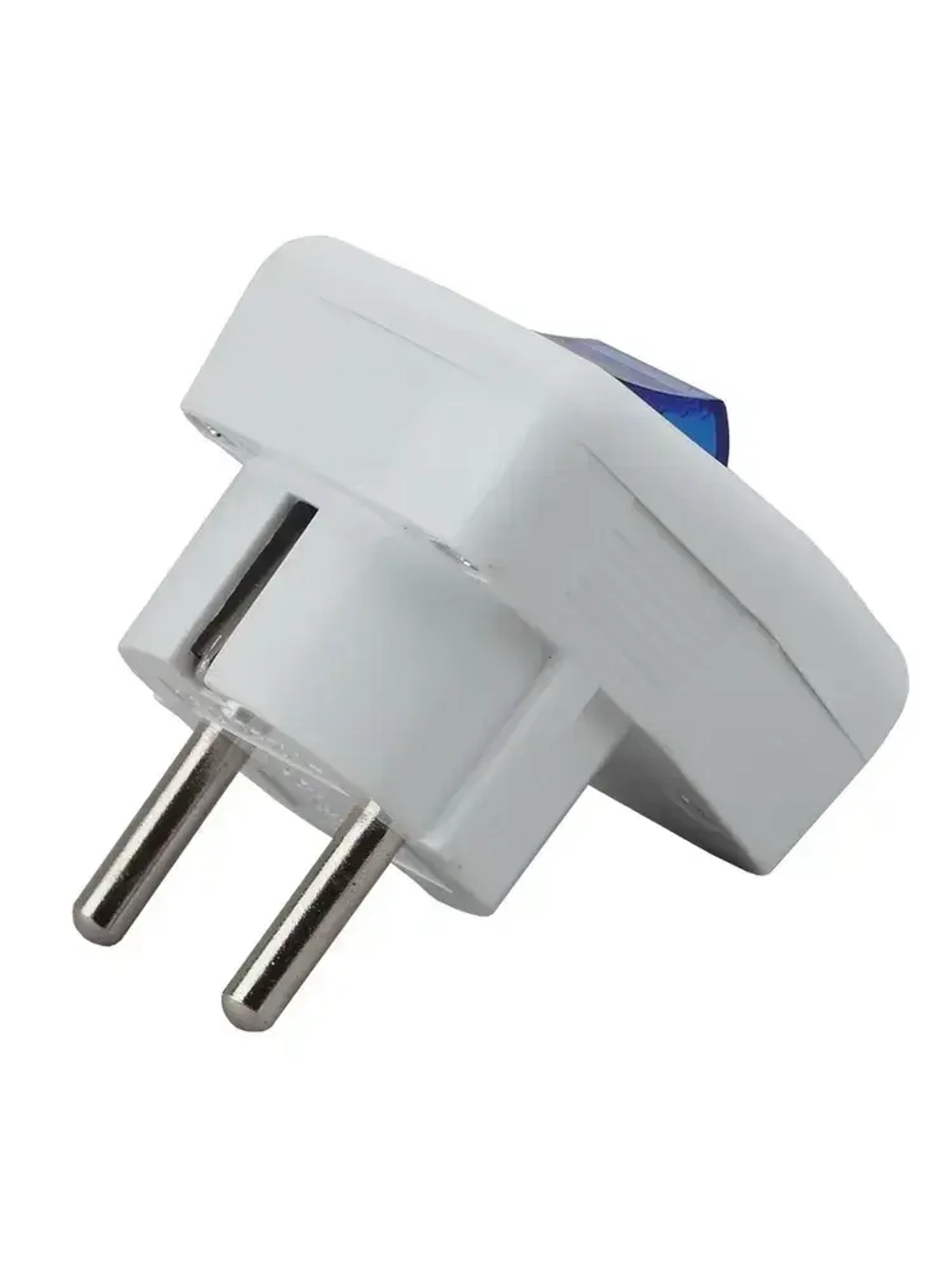 Вилка ЭРА Vx5-W с заземлением с выключателем 16A белая