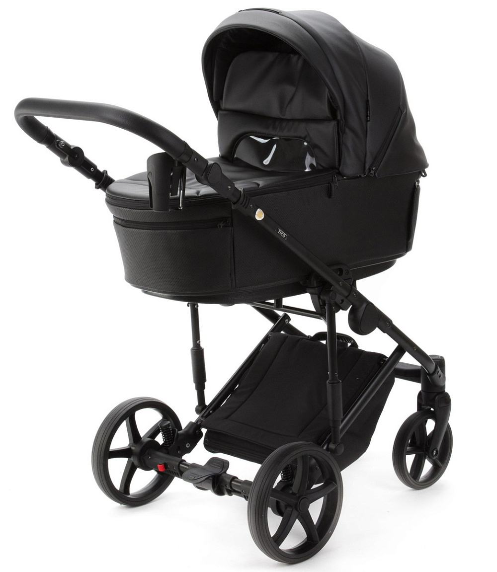Детская коляска Adamex Zico Deluxe New 3 в 1 ZN-SA02 ЧЕРНАЯ КОЖА
