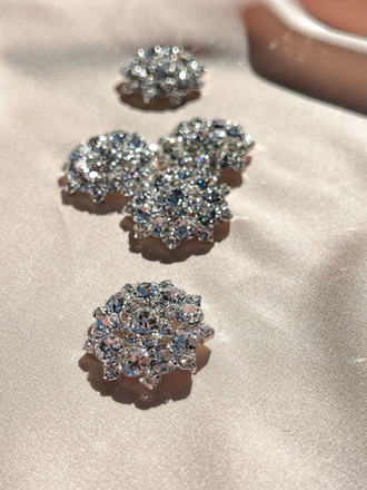 Пуговицы Стразы1 серебристые