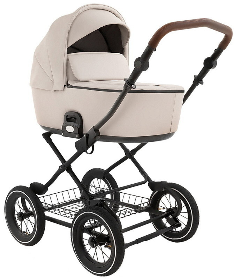 Детская коляска Roan Bass Next Classic Кожа d12 3 в 1 с автокреслом Elo Black RCL301/1 Island Stone