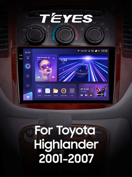 Teyes CC3 2K 9"для Toyota Highlander 2001-2007