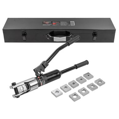 Инструмент гидравлический обжимной для кабелей 14т(ход штока-20мм, сечение 16-240мм2, адаптеры-16,25,35,50,70,95,120,150,185,240мм), в кейсе FORCEKRAFT FK-Y240B