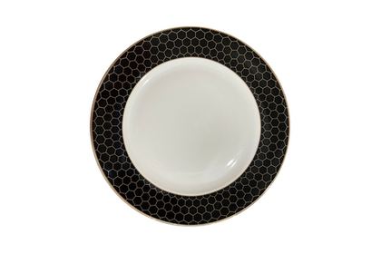 Тарелка закусочная 19.5см Garda Decor Honeycomb черно-золотая