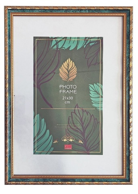 Фоторамка пластик 21х30 см Камышок малахит