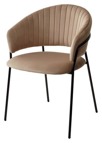 Стул-кресло ГЕММА, цвет капучино #H65, велюр / черный каркас