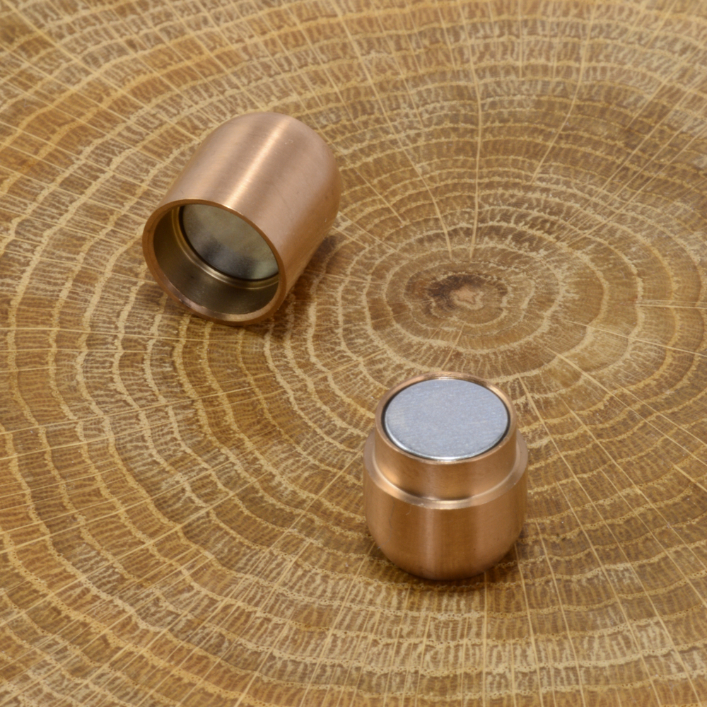 Магнитная застежка для кожаного шнура БОБ (цвет розовое золото), нержавеющая сталь