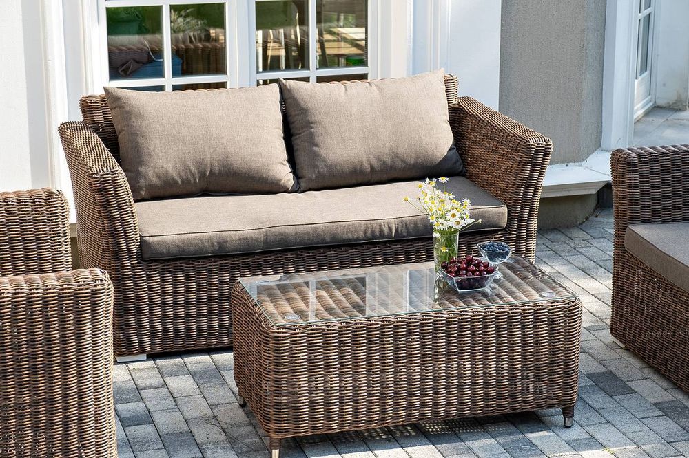 "Капучино Сингл" лаунж-зона из искусственного ротанга, цвет коричневый