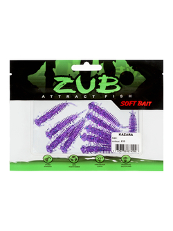 Приманка ZUB-KAZARA 50мм-10шт, (цвет 610) фиолетовый с блестками