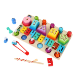 Развивающая игрушка 4 в 1 деревянная (рыбалка + 3 сортера), коробка C-41644