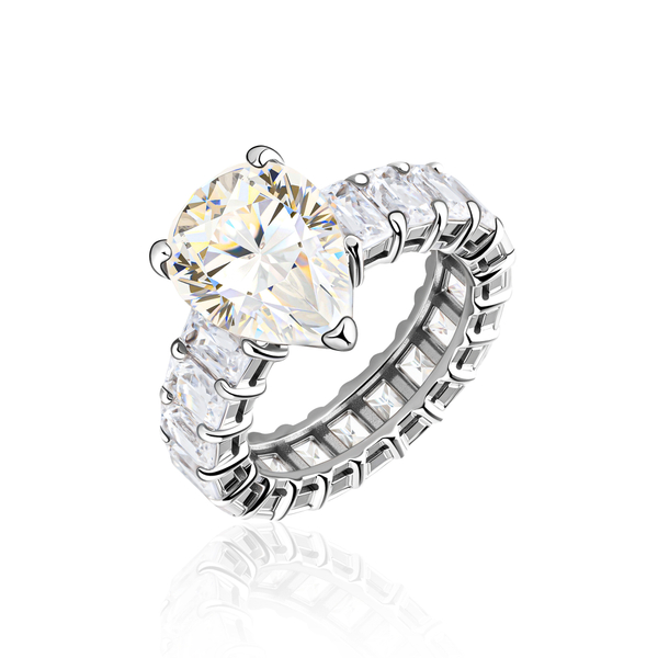 Кольцо крупное капля