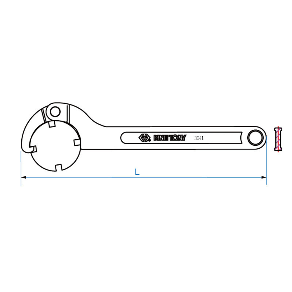 Ключ радиусный шарнирный 35-50 мм KING TONY 3641-50