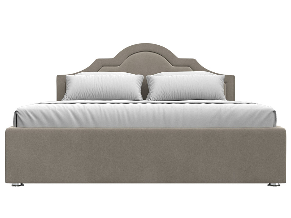 Кровать интерьерная Афина 160, Бежевый, Микровельвет, 28513