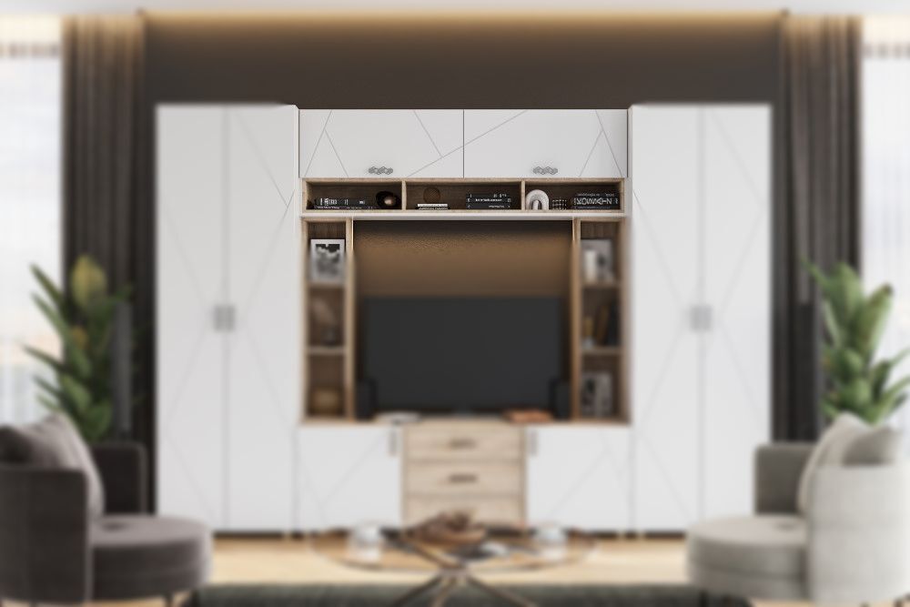 Шкаф настенный МС "Сандра"(Белый лофт/дуб баррик)