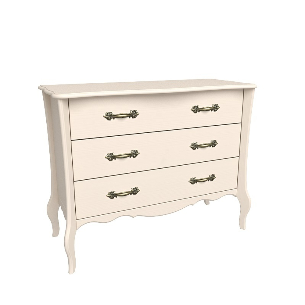Комод «Прованс» с тремя ящиками бежевый воск