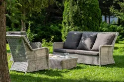 "Гляссе" лаунж-зона из искусственного ротанга, цвет бежевый