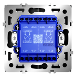 Перекрестный переключатель встраиваемый VOLTUM S70 двухклавишный 10А, (черный матовый)