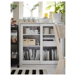 Шкаф-витрина с раздвижными дверцами - VIHALS  IKEA/ ВИХАЛС ИКЕА, 95x37x90 с, белый