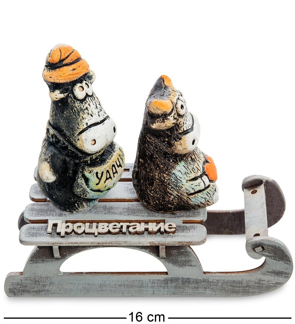 КоКо Шамель KK-645 Фигурка «Влюбленные на санках» шамот