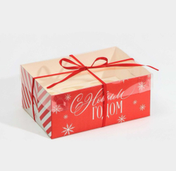 Коробка для капкейка «Поздравляю с НГ», 23 × 16 × 10 см