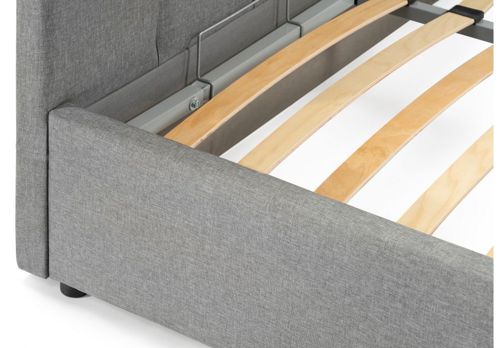 Кровать двуспальная Афродита-3 160 х 200 см с ПМ рогожка серая