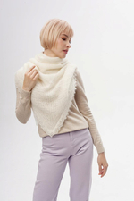 Оренбургский пуховый платок П2-100-02 экрю