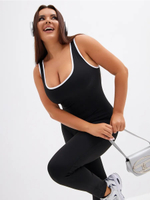 Комбинезон спортивный фитнес с белой окантовкой