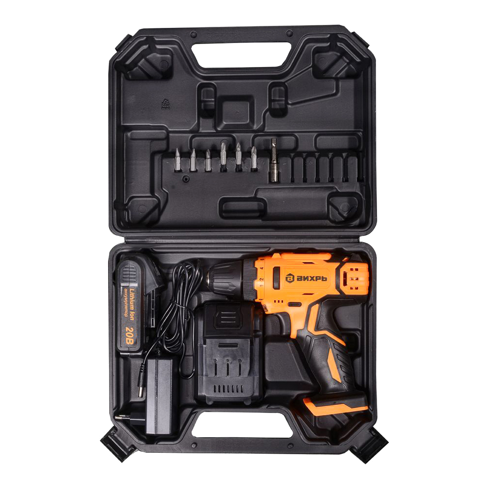 Дрель-шуруповерт аккумуляторная Вихрь ДА-20Л-2К