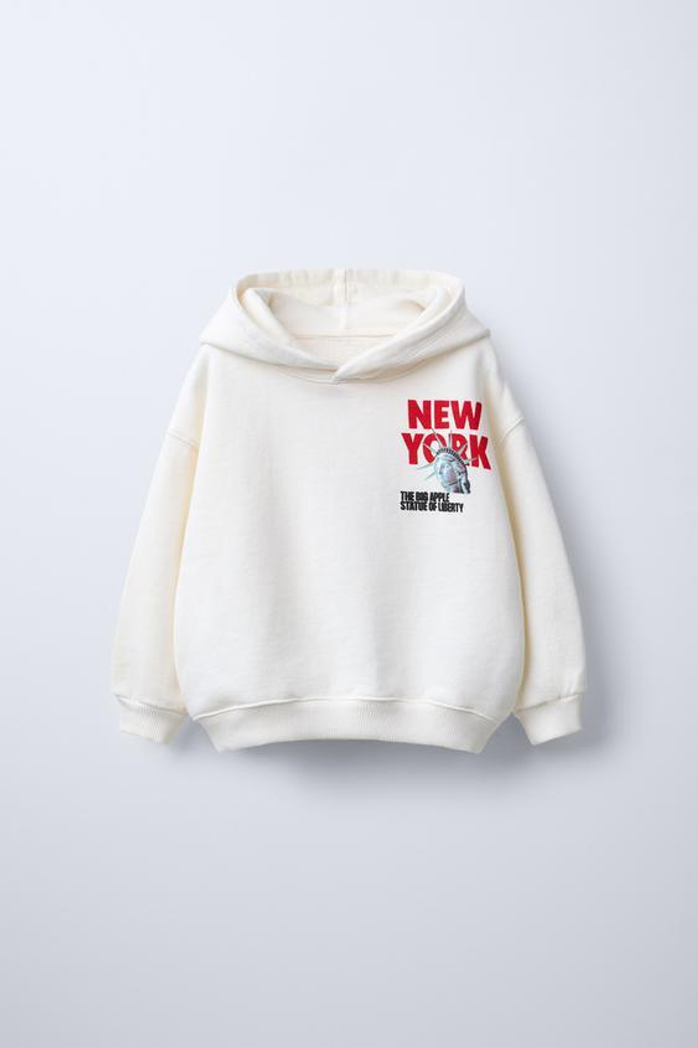 ZARA ХУДИ С ПРИНТАМИ, ЖЕЛТОВАТО-БЕЛЫЙ