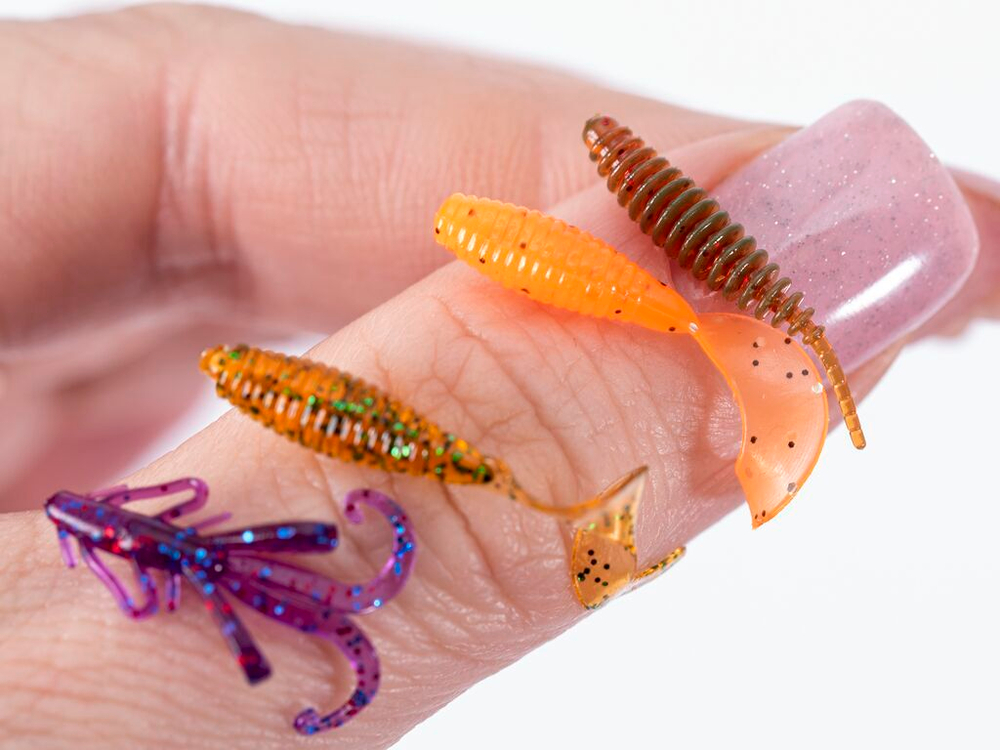 Perch Snack Pack #2 70 шт (0,8"-1") - набор силиконовых приманок для окуня от Lucky John