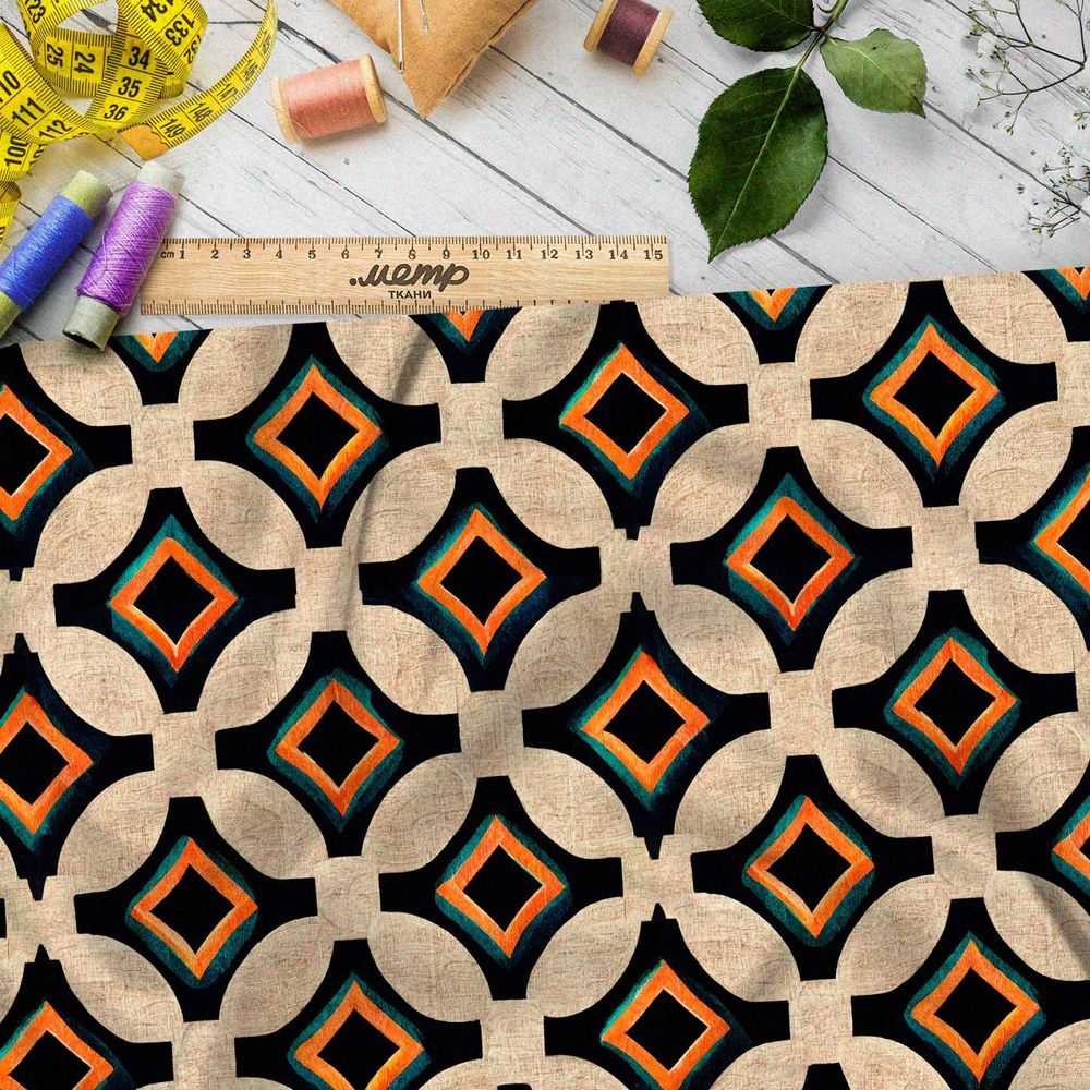 Ткань премиум шифон геометрический орнамент