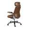 Офисное поворотное кресло 4211 из экокожи коричневого цвета