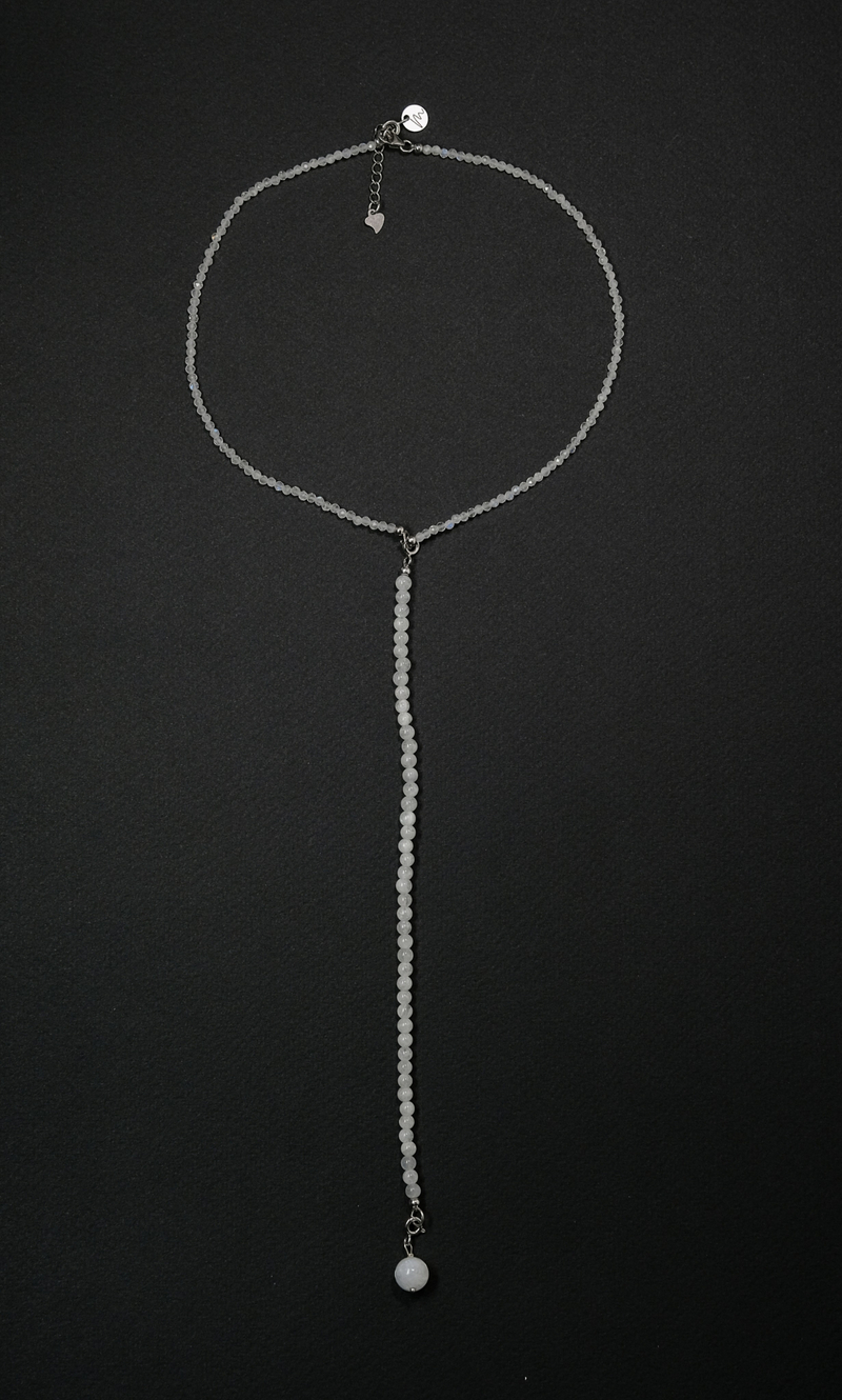 Колье Сотуар "Memo Flow" из лунного камня