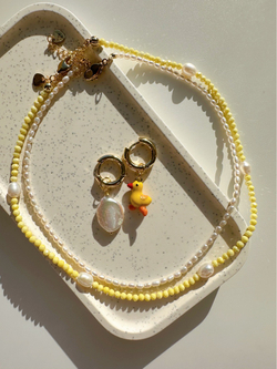 Серьги Уточка Шанель и жемчуг