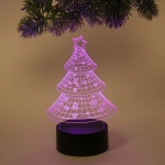 Светильник ночник «3D-Ёлочка» на пластиковой подставке, с включателем USB