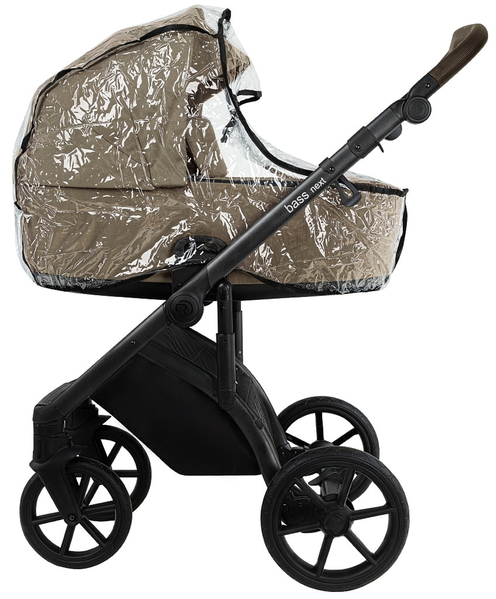 Детская коляска Roan Bass Next 2.0 3 в 1 с автокреслом Pituso Baesa Pro Black BSN/42/2 Mocha Mousse/Black/руч.Cappuccino