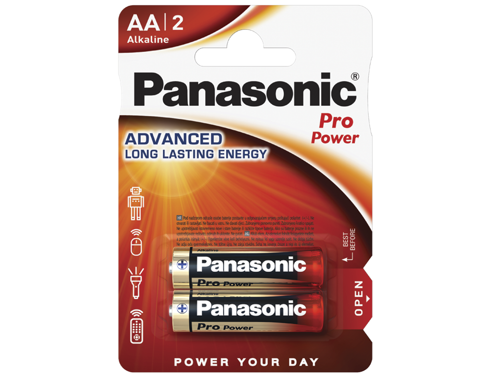 Батарейки Panasonic Pro Power AA щелочные 2 шт