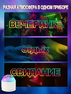Ночник звездное небо полярное сияние /16 RGB цветов с пультом