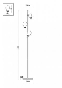 Торшер Freya Evidence FR5372FL-03B