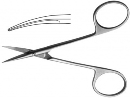ТМ- Н-41 Ножницы глазные вертикально изогнутые остроконечные 113 мм