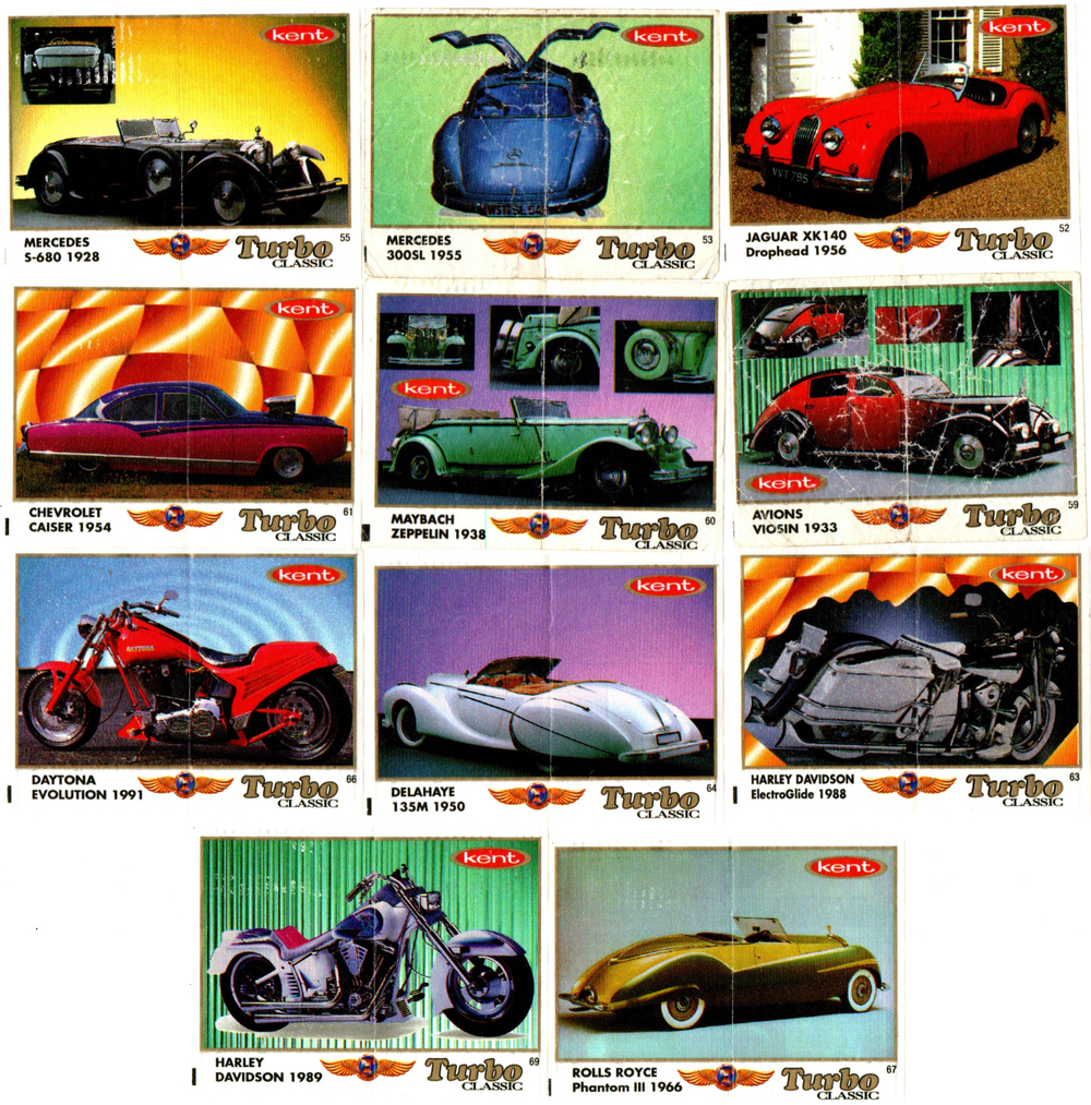 Вкладыши от жвачки Turbo Classic - Турбо Классик с надписью Classic. 56 штук без повторов. Серия 1 - 70