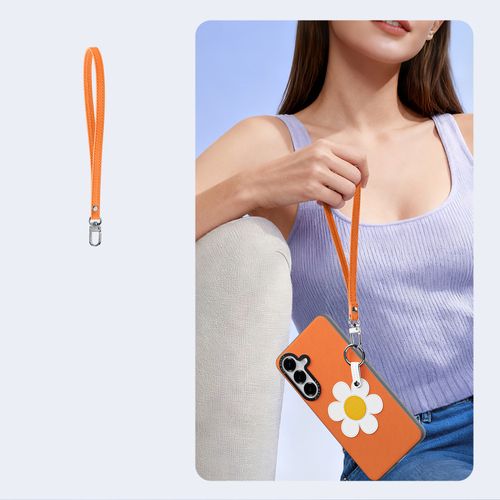 Чехол оранжевого цвета (Warm Orange) для Samsung Galaxy S26+ Плюс, серия Luvy Series Case (со съемным ремешком) от Dux Ducis