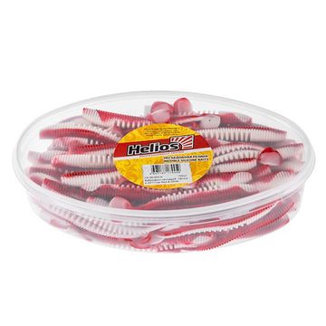 Виброхвост несъедоб. Varuna 4,33'/11см Red & White 100шт. (HS-35-003-N) Helios