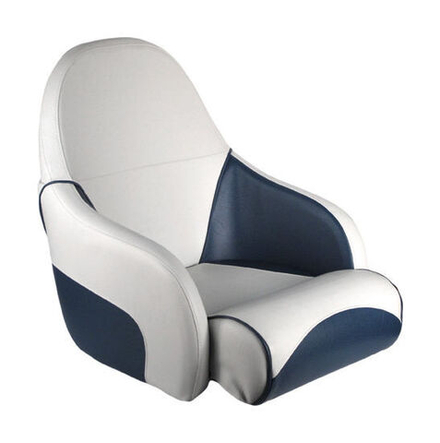 Кресло OCEAN 51 мягкое, подставка, обивка бело-синий винил